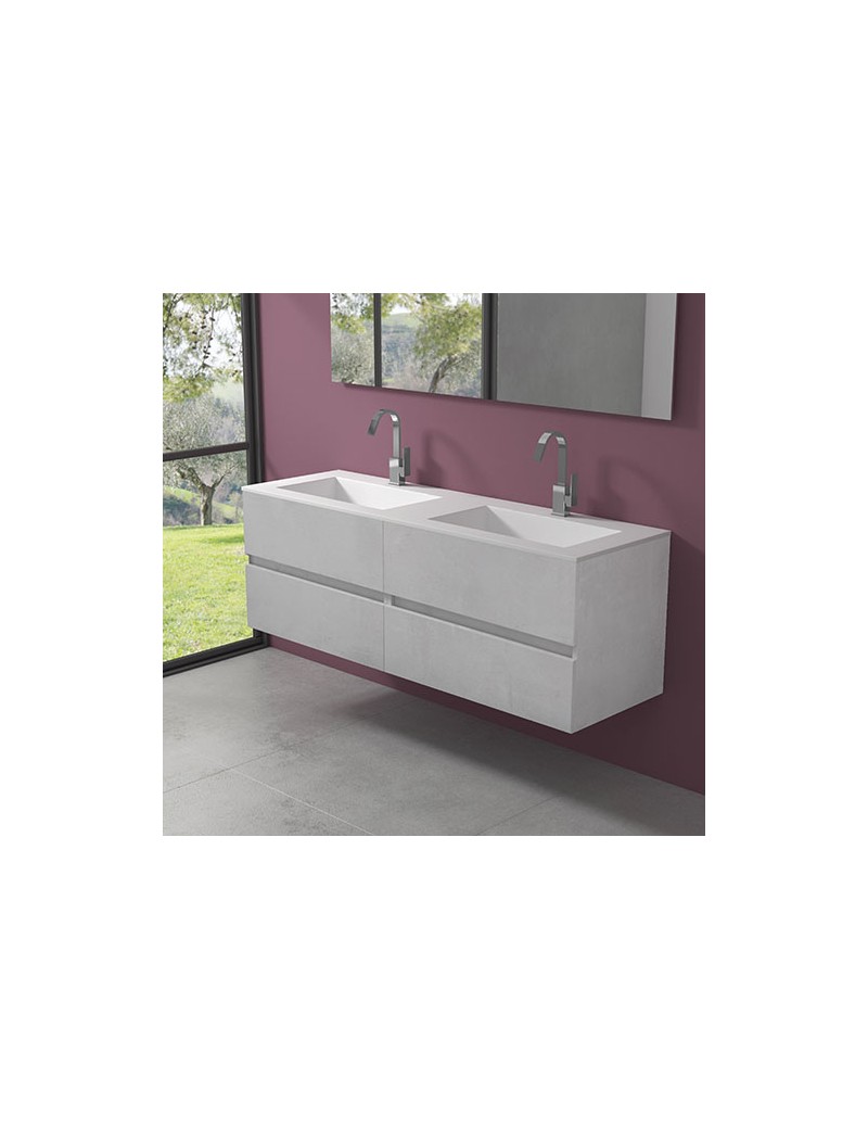 mobile evo54  cm160 doppio lavabo hiden progettobagno finitura ice